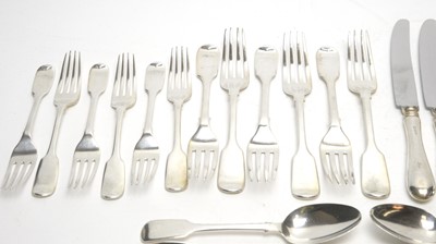 Lot 171 - A mixed suite of silver cutlery