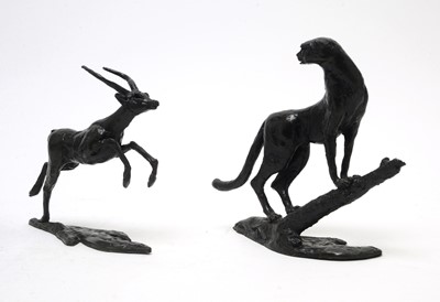 Lot 810 - Four bronze African animals by Jonathan Sanders