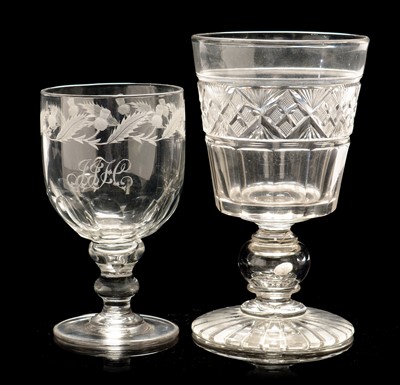 Lot 585 - A late Georgian coin glass, another Victorian
