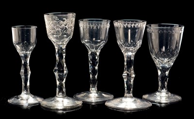 Lot 588 - Five early 19th century wine glasses