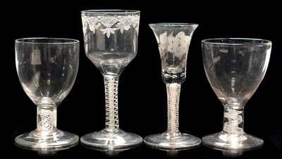 Lot 565 - Two wine glasses and two rummers