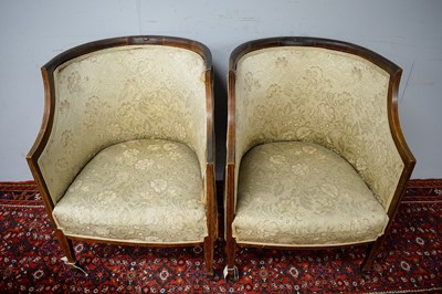 Lot 15 - Pair of Edwardian mahogany chairs.