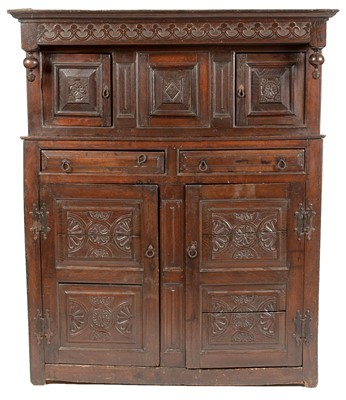Lot 914 - A 17th Century and later court cupboard