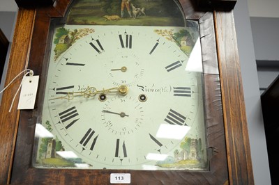 Lot 113 - 19th C longcase clock.