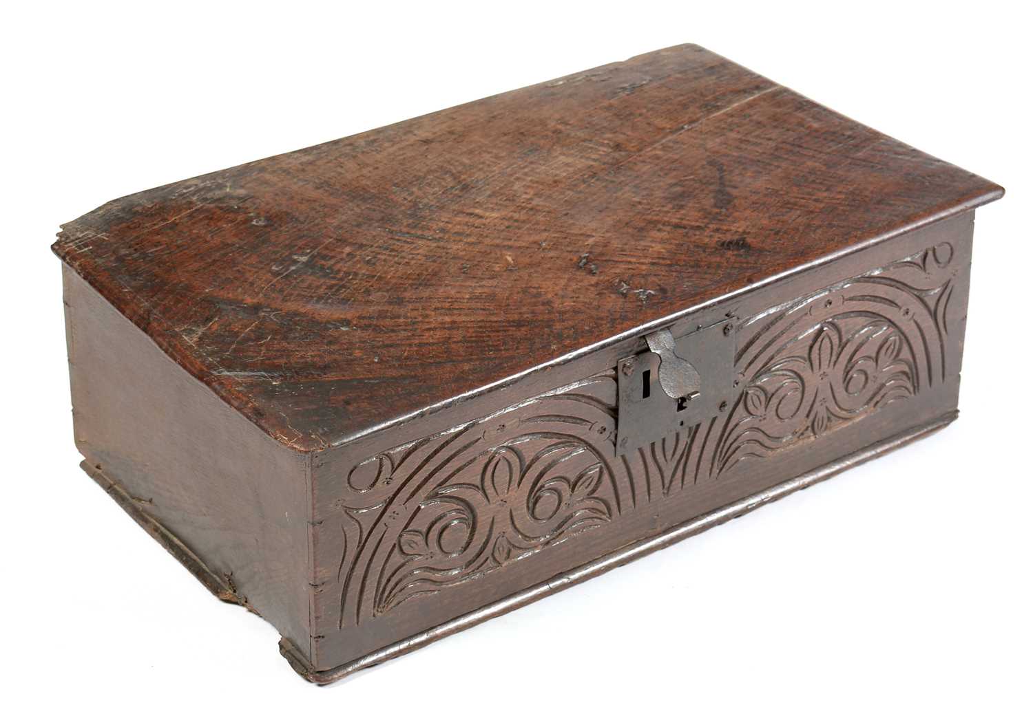 Lot 825 - 18th Century and later oak Bible box