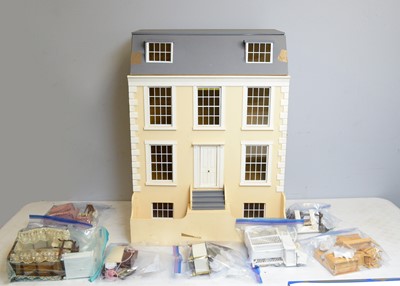 Lot 958 - A four-storey Georgian style doll's townhouse; and a qty Georgian-style furniture.