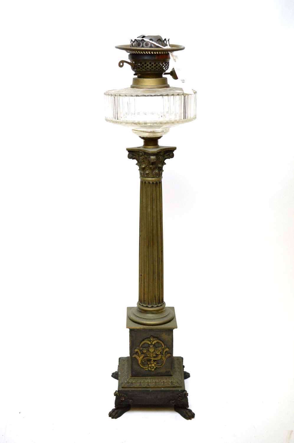 Lot 327 - A corinthian column form oil lamp base