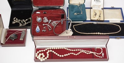 Lot 232 - A quantity of silver and costume jewellery.