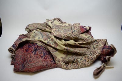 Lot 436 - Pair of Mulberry paisley pattern throws.