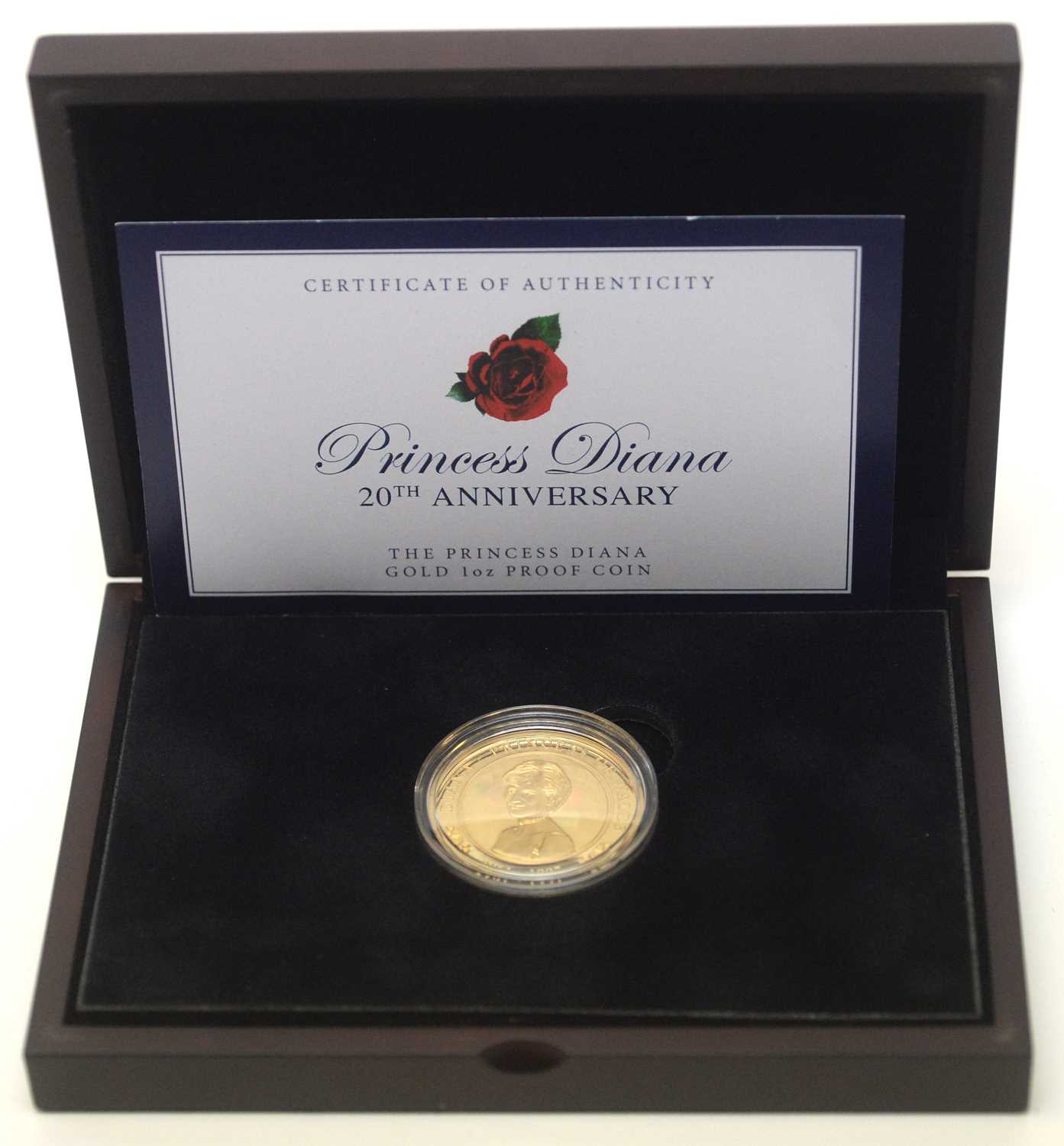 Lot 14 - Princess Diana 20th Anniversary gold $100 proof coin