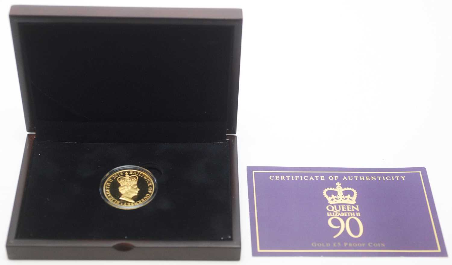 Lot 15 - Her Majesty The Queen's 90th Birthday £5 gold proof coin