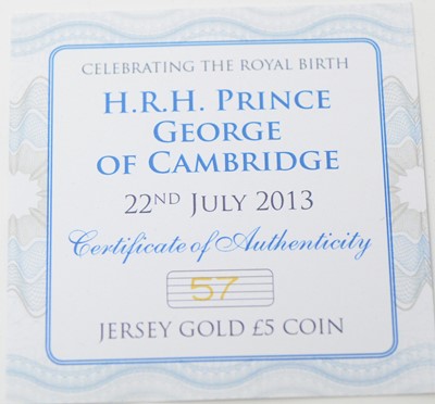 Lot 21 - H.R.H. Prince George of Cambridge, Jersey gold £5