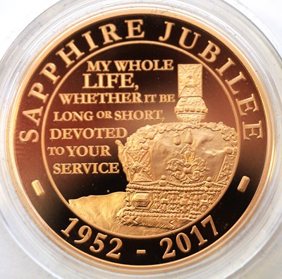 Lot 25 - A Queen Elizabeth II Sapphire Jubilee £5 gold proof coin