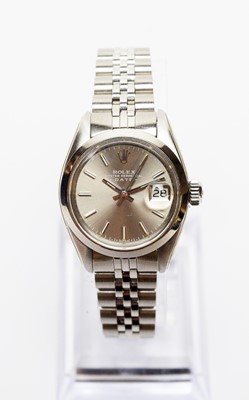 Lot 123 - A ladies steel cased Rolex Oyster Perpetual Date wristwatch