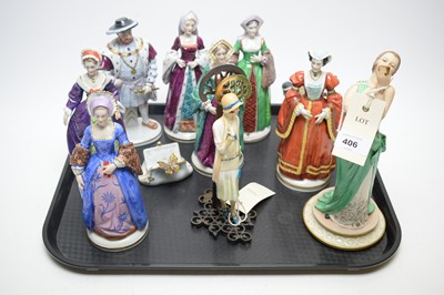 Lot 406 - Sitzendorf figurines; Capodimonte figurine; and other items.
