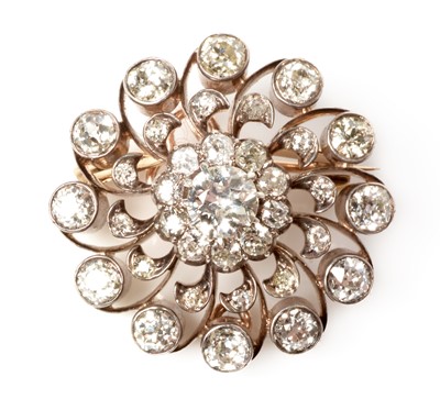 Lot 111 - A Victorian diamond cluster brooch