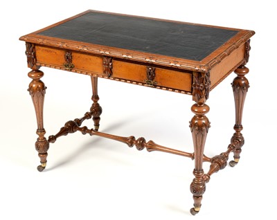 Lot 638 - Victorian oak writing table, circa 1880
