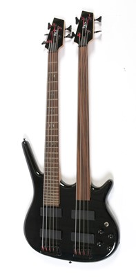 Lot 297 - H&S twin neck electric Bass guitar