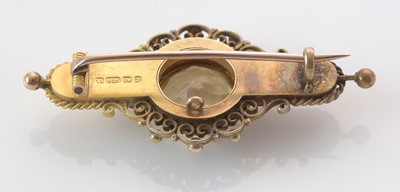 Lot 276 - Late Victorian 15ct. yellow gold and citrine brooch.