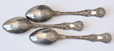 Lot 257 - Set of six William IV silver teaspoons.