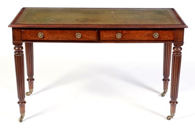 Lot 675 - Late William IV / early Victorian mahogany writing desk, stamped Gillows