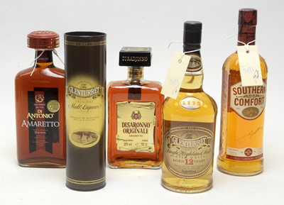 Lot 5 - Glenturret, Southern Comfort, and other bottles.