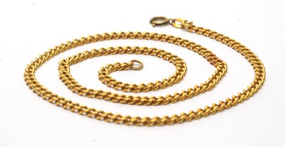 Lot 215 - Yellow metal curb link chain necklace