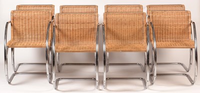 Lot 837 - After Ludwig Mies van der Rohe: eight MR20 armchairs, c1970's.