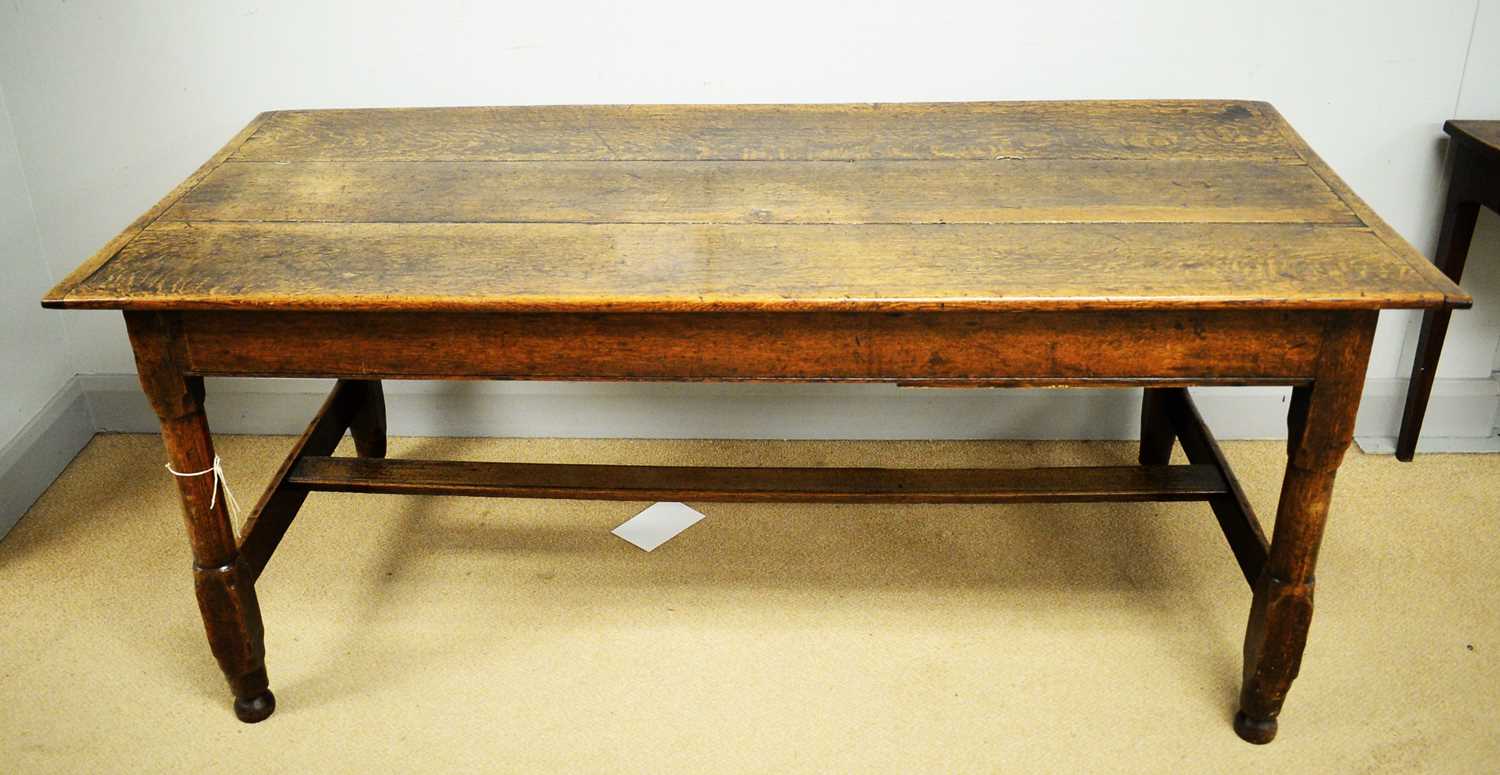 Lot 118 - 19th C oak refectory table.