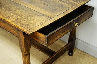 Lot 118 - 19th C oak refectory table.