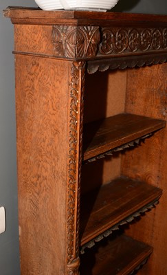 Lot 640 - Victorian oak open bookcase