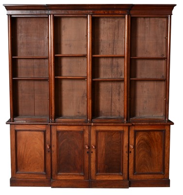 Lot 644 - Victorian mahogany breakfront bookcase