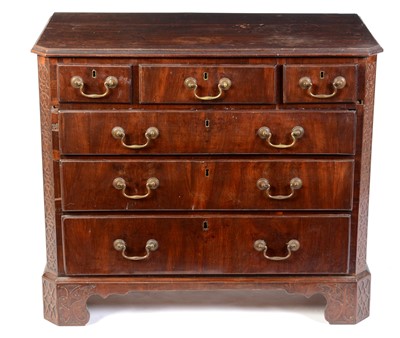 Lot 646 - George III and later mahogany chest of drawers