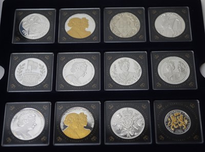 Lot 36 - Silver proof Crowns and other coins