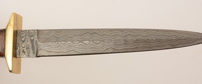 Lot 1084 - 20th Century Damascus commando-style knife