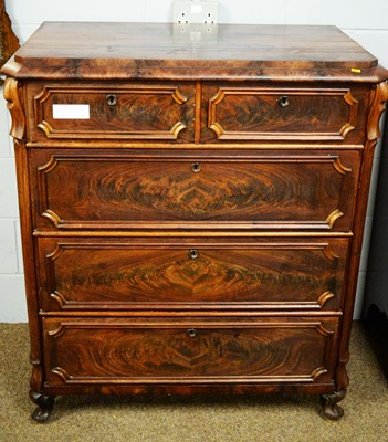 Lot 96 - A 19th Century mahogany Biedermeier style chest of drawers