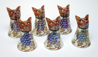 Lot 517 - Rare set of Maling Fox Head Stirrup Cups