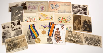 Lot 1001 - A pair of WWI GS medals and effects