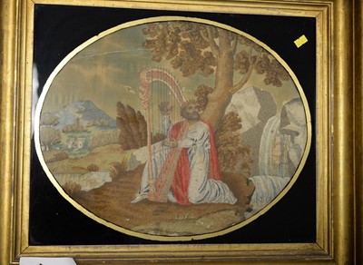 Lot 616 - Selection of framed needlework pictures.
