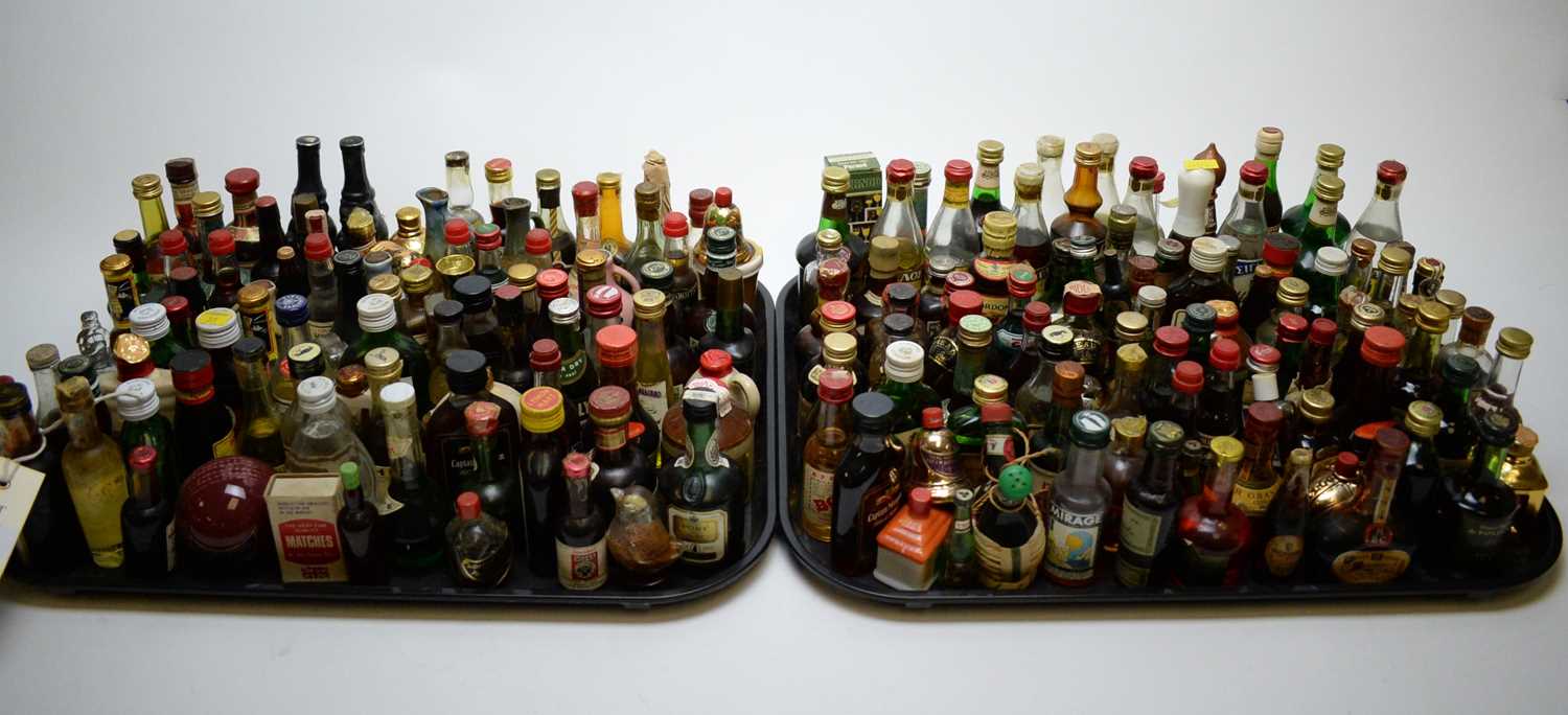 Lot 395 - Large collection of miniature bottles of alcohol.