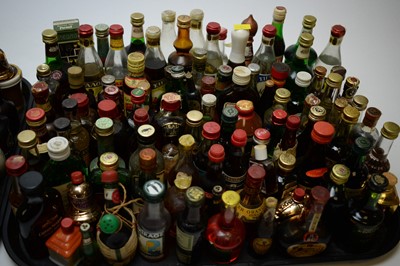 Lot 395 - Large collection of miniature bottles of alcohol.