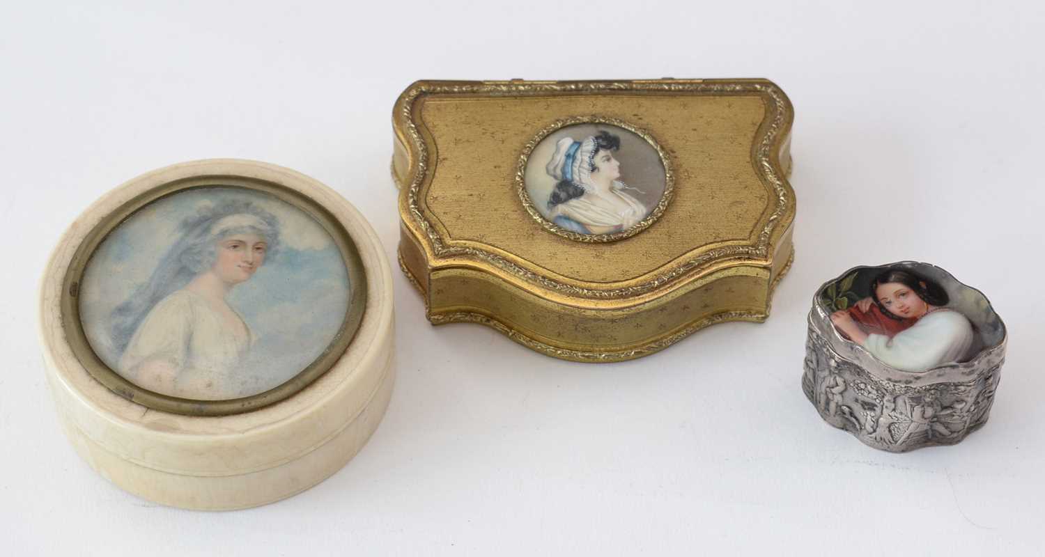 Lot 173 - Continental School, 19th Century - Portrait miniature boxes
