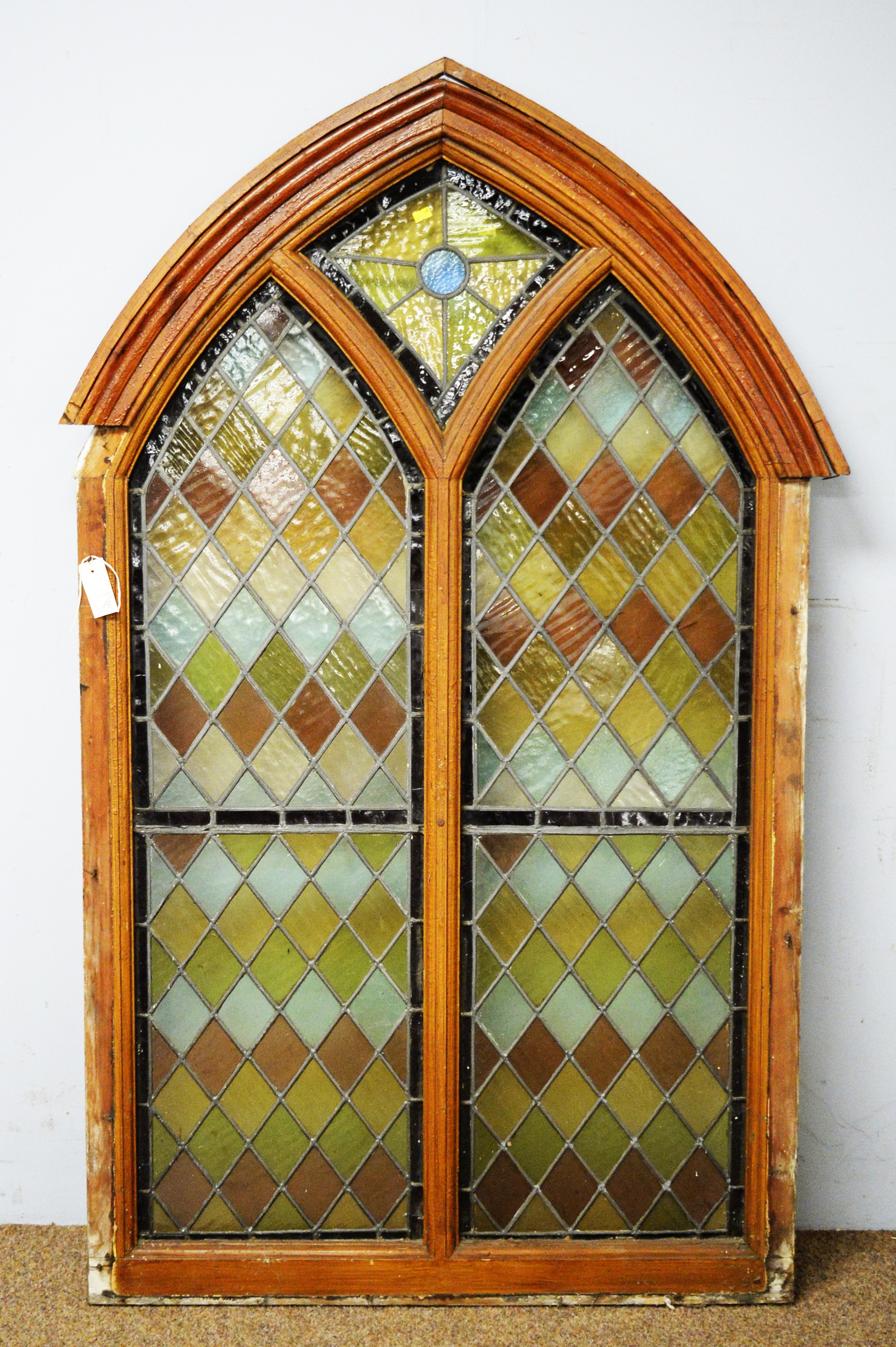 Lot 16 A Gothic style stained glass window