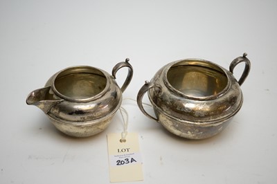 Lot 203A - George V silver jug and sugar.