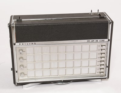 Lot 773 - A Philips FM-AM De Luxe portable World radio.
