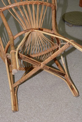 Lot 811 - Two vintage Albini-style bamboo armchairs, 1960's/70's.