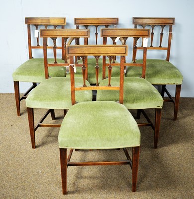 Lot 108 - Set of six 19th C dining chairs.