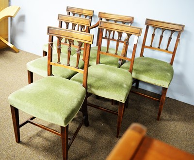 Lot 109 - Set of six 19th C dining chairs.