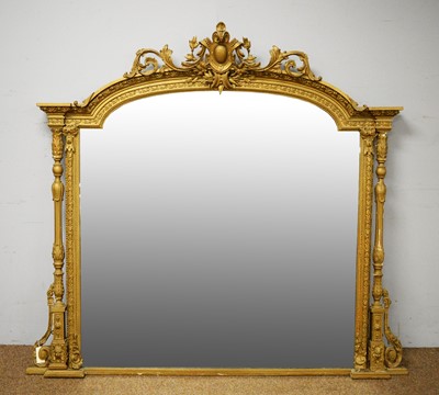 Lot 47 - A Victorian gold-painted overmantel mirror