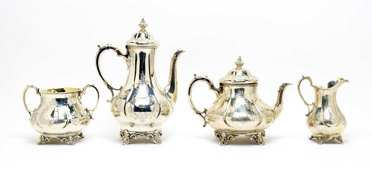 Lot 162 - A Victorian silver four-piece tea service